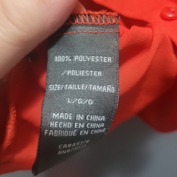Suzy Shier Red Short Sleeve Button Up Blouse L - Picture 6 of 6